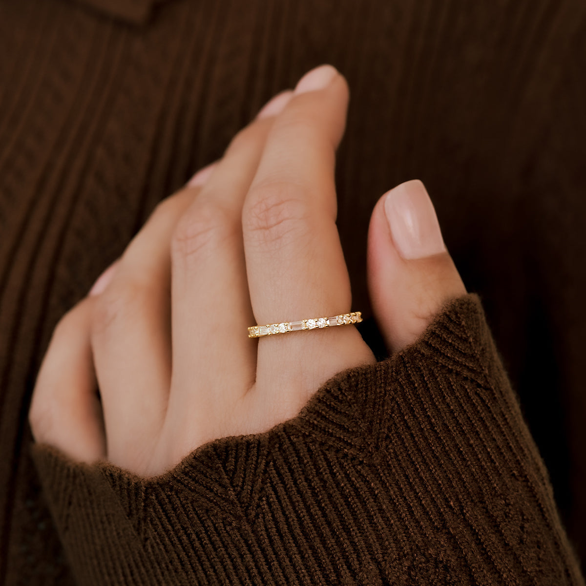 Archie's and Son Jewelry and Repairs White Sapphire Baguette Stacking Ring