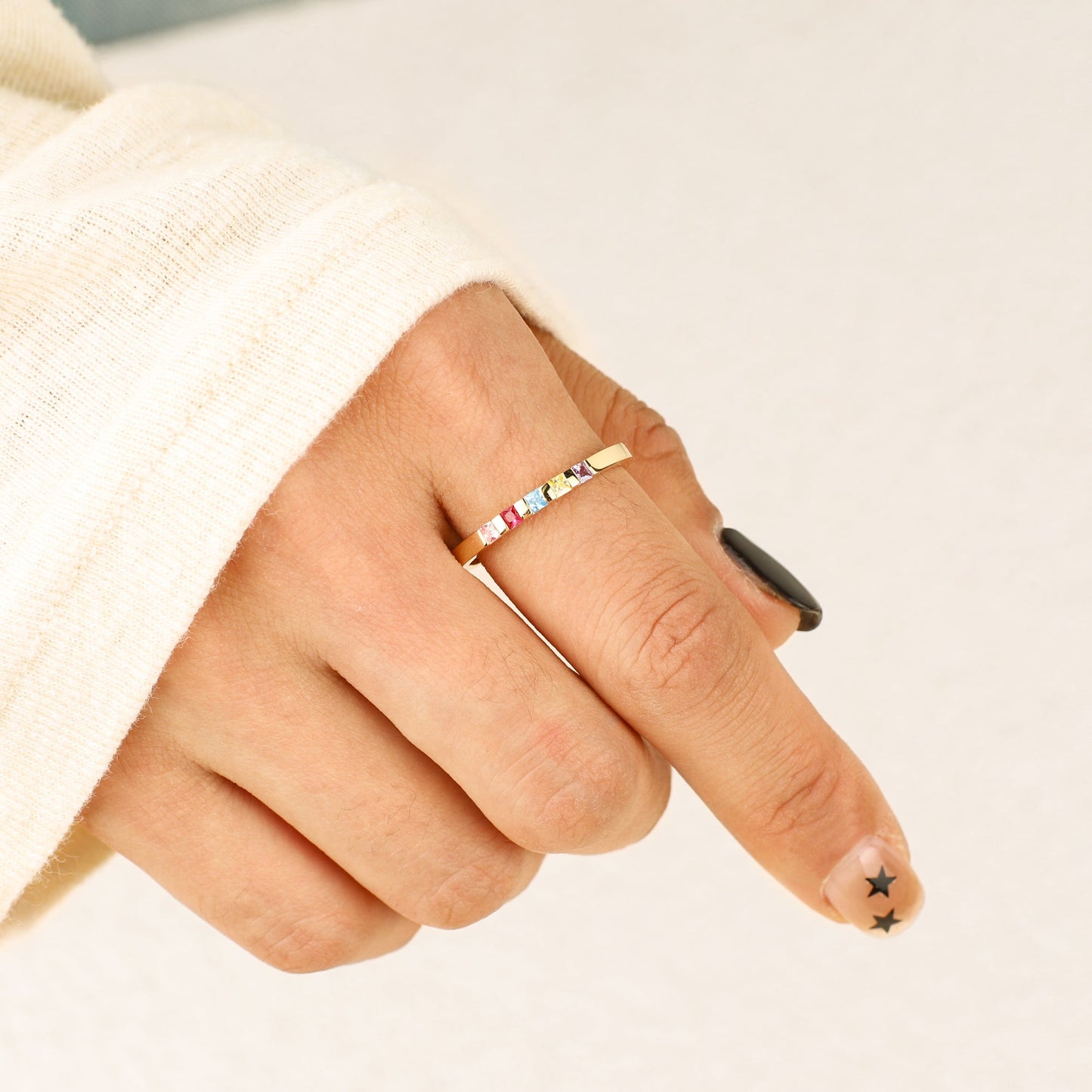 Princess-Cut Birthstone Band Ring by Archie's and Son Jewelry and Repairs