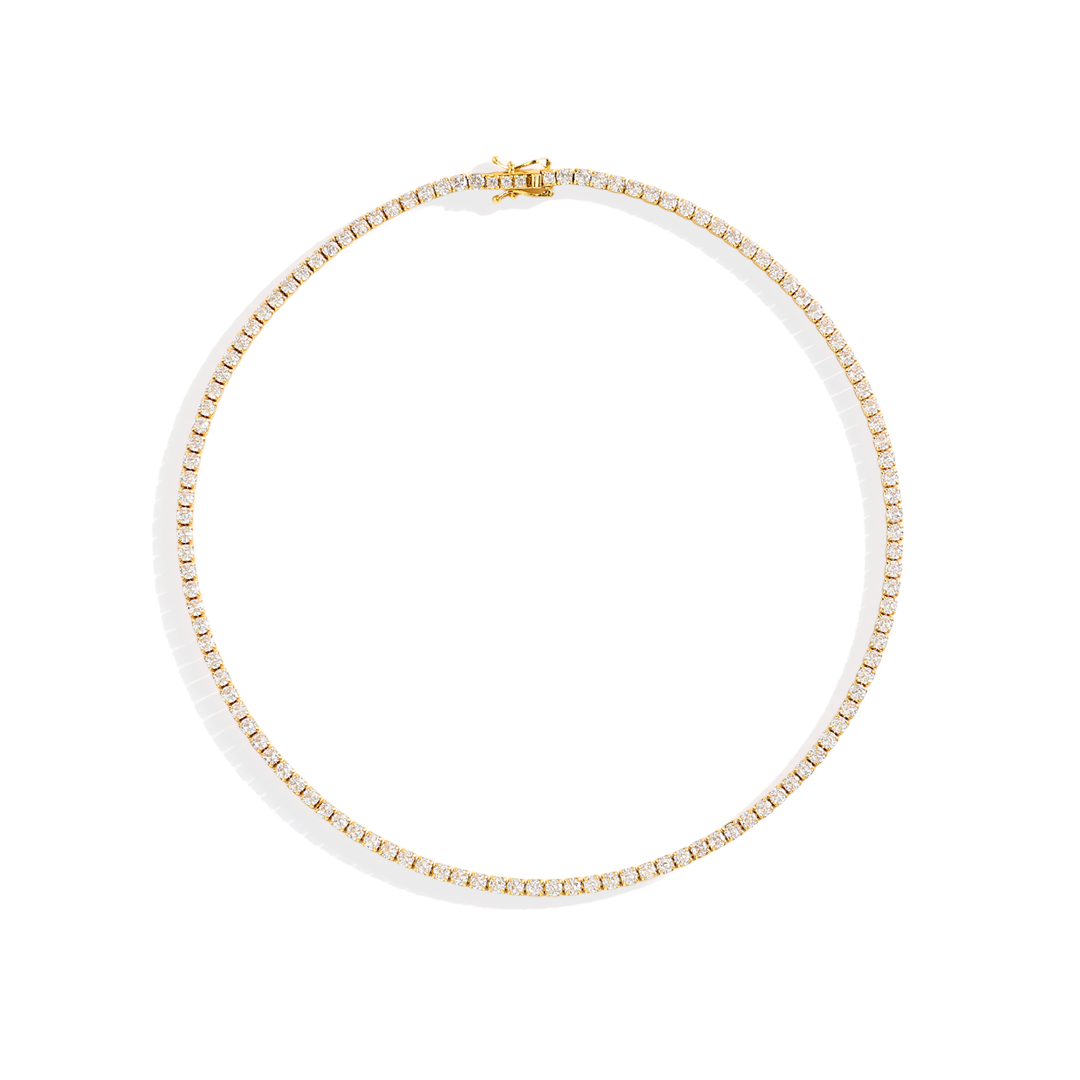 Archie's and Son Jewelry and Repairs 3mm tennis necklace with cubic zirconia stones and prong setting