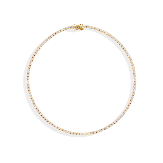 Archie's and Son Jewelry and Repairs 3mm tennis necklace with cubic zirconia stones and prong setting