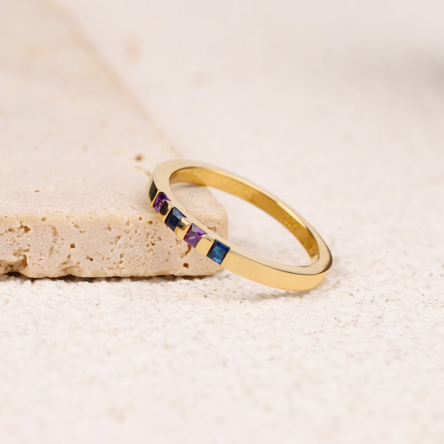 Princess-Cut Birthstone Band Ring by Archie's and Son Jewelry and Repairs