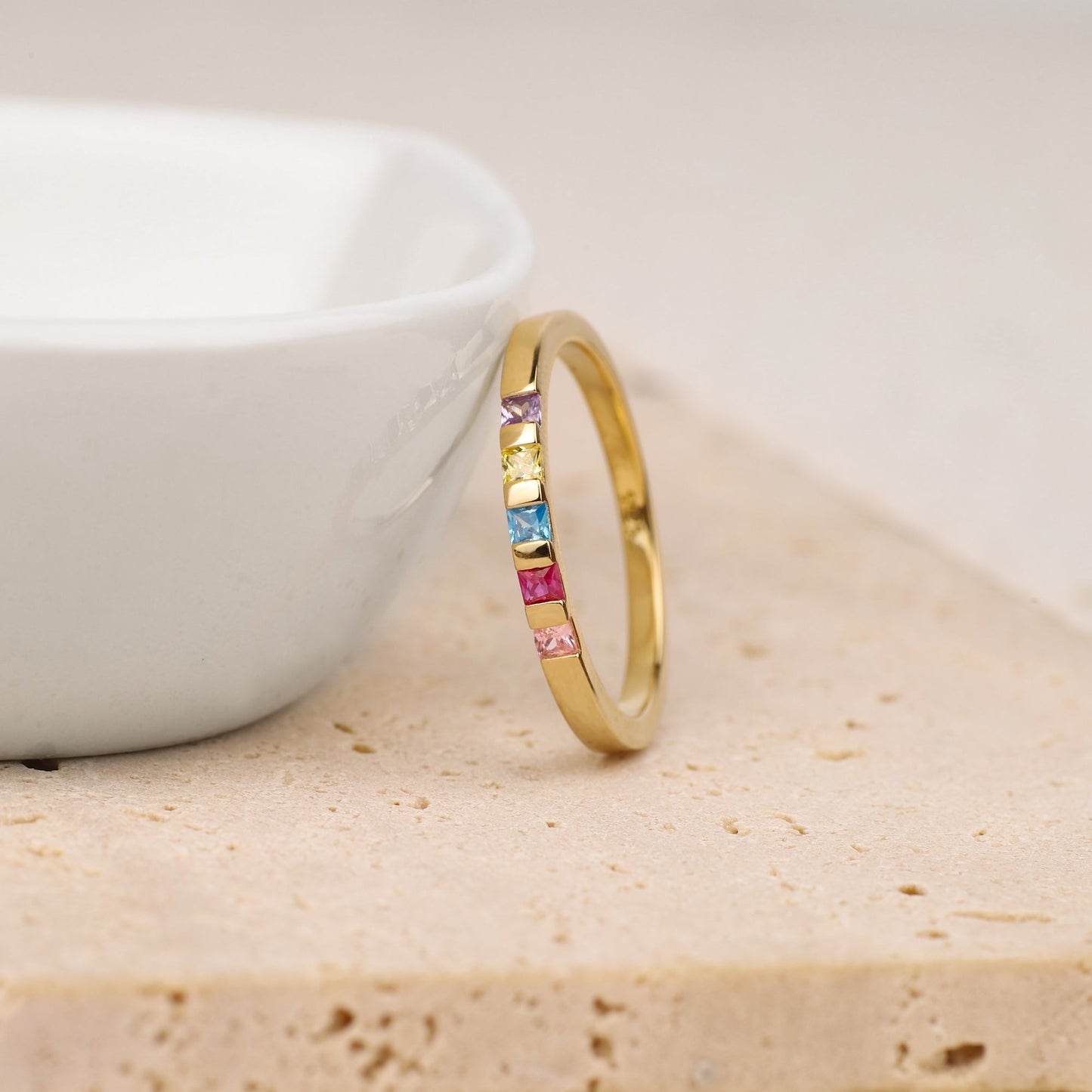 Princess-Cut Birthstone Band Ring by Archie's and Son Jewelry and Repairs