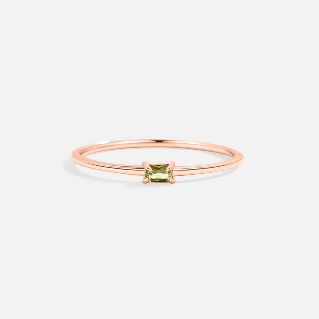 Dainty Baguette Birthstone Stacking Ring - Archie's and Son Jewelry and Repairs