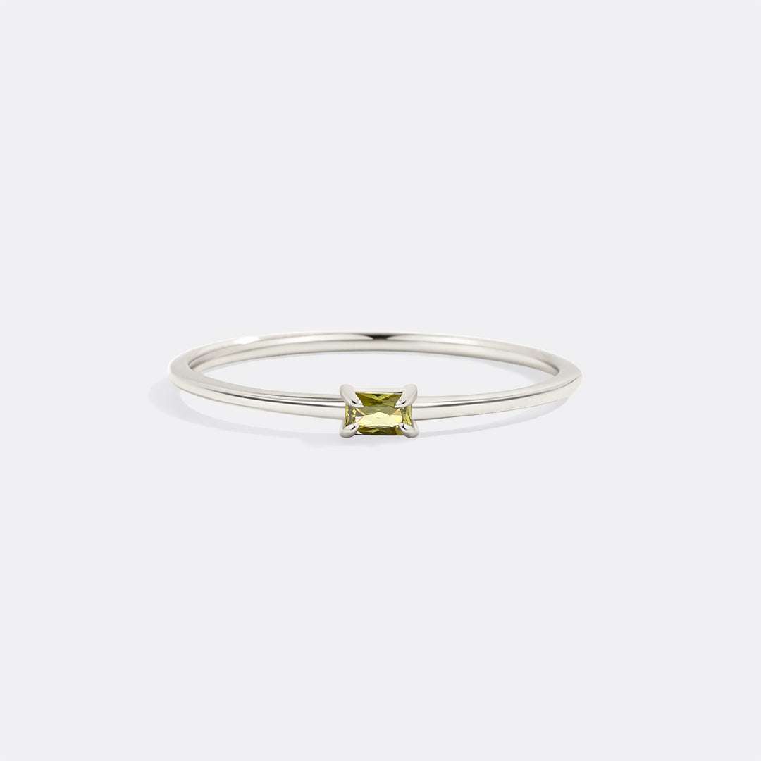 Dainty Baguette Birthstone Stacking Ring - Archie's and Son Jewelry and Repairs
