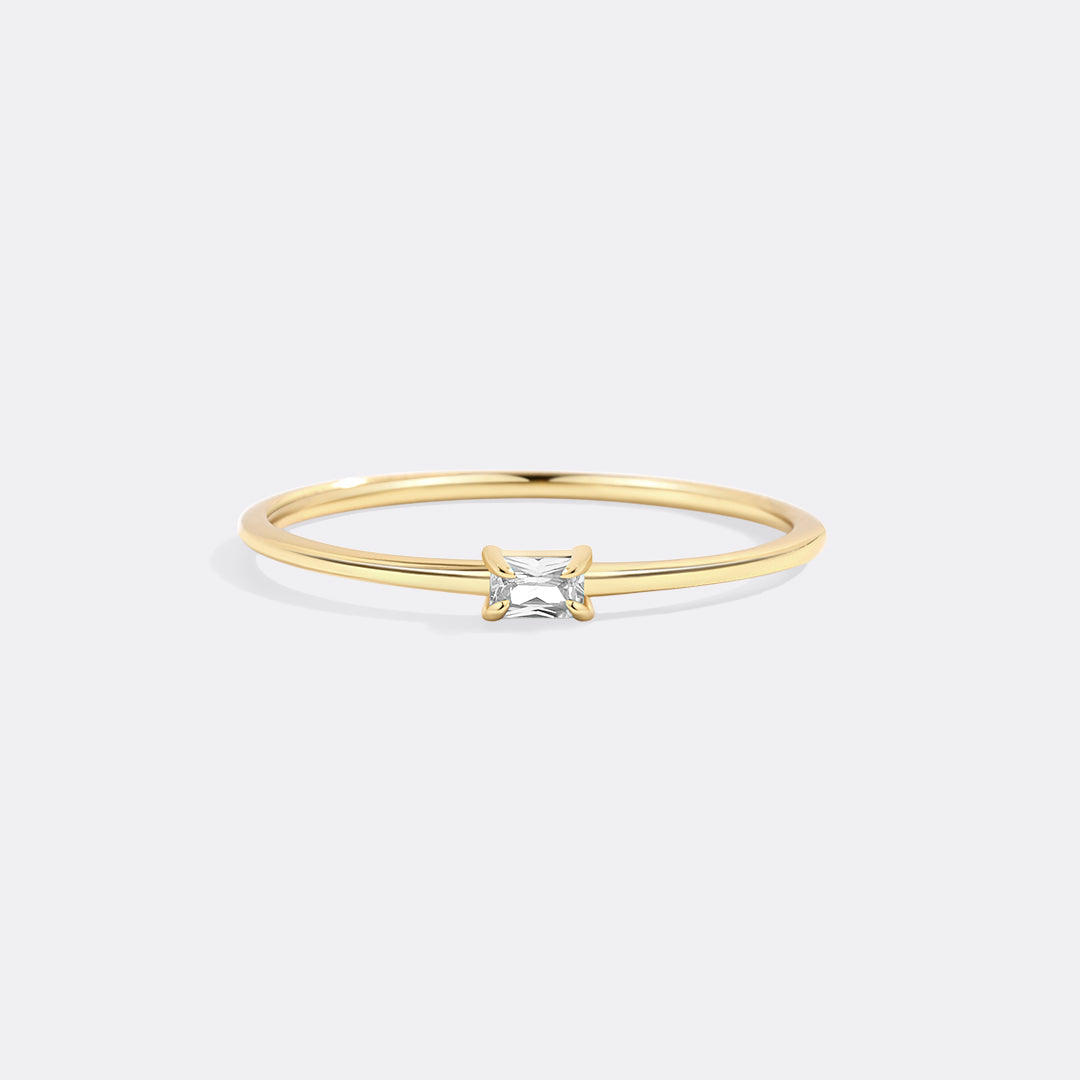 Dainty Baguette Birthstone Stacking Ring - Archie's and Son Jewelry and Repairs