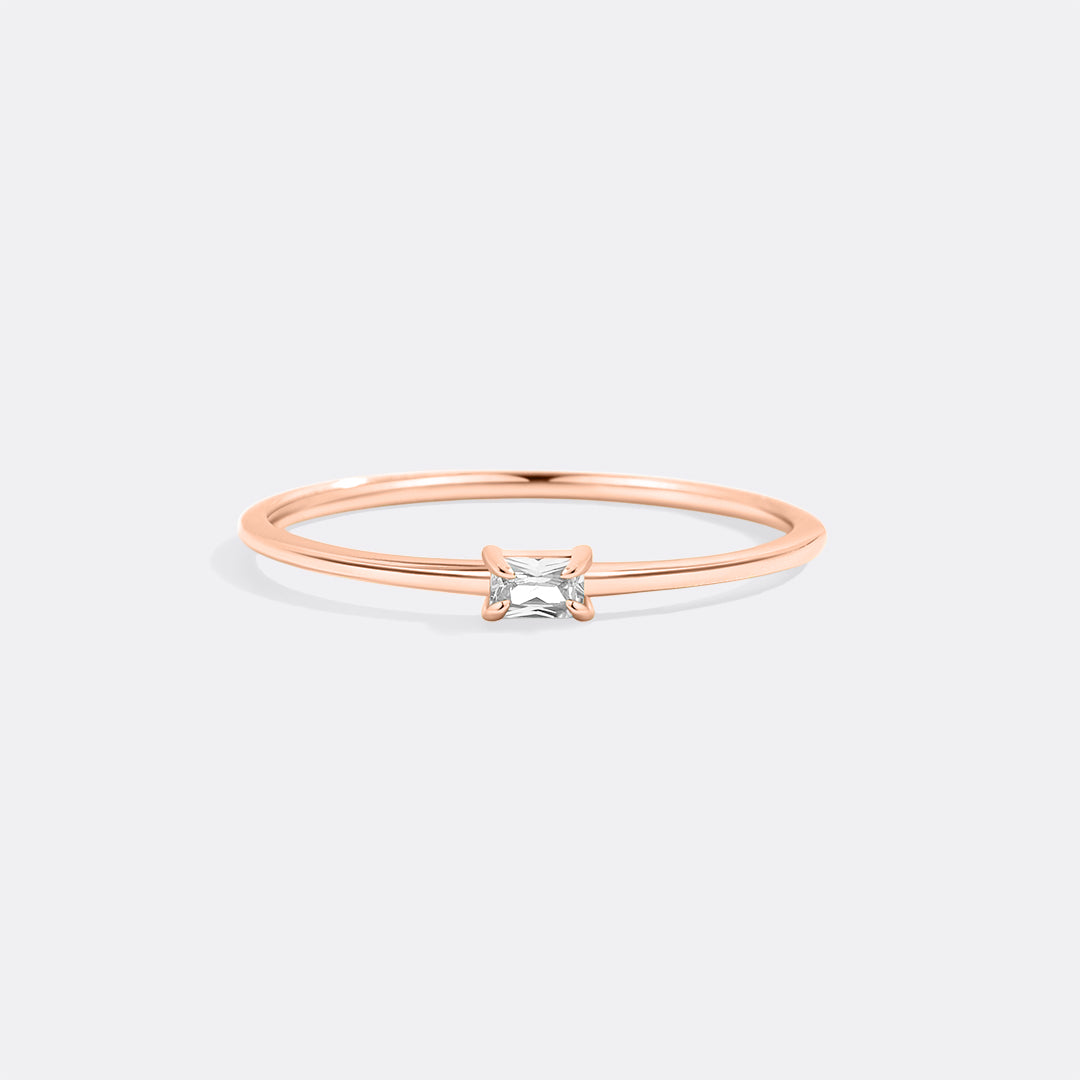 Dainty Baguette Birthstone Stacking Ring - Archie's and Son Jewelry and Repairs