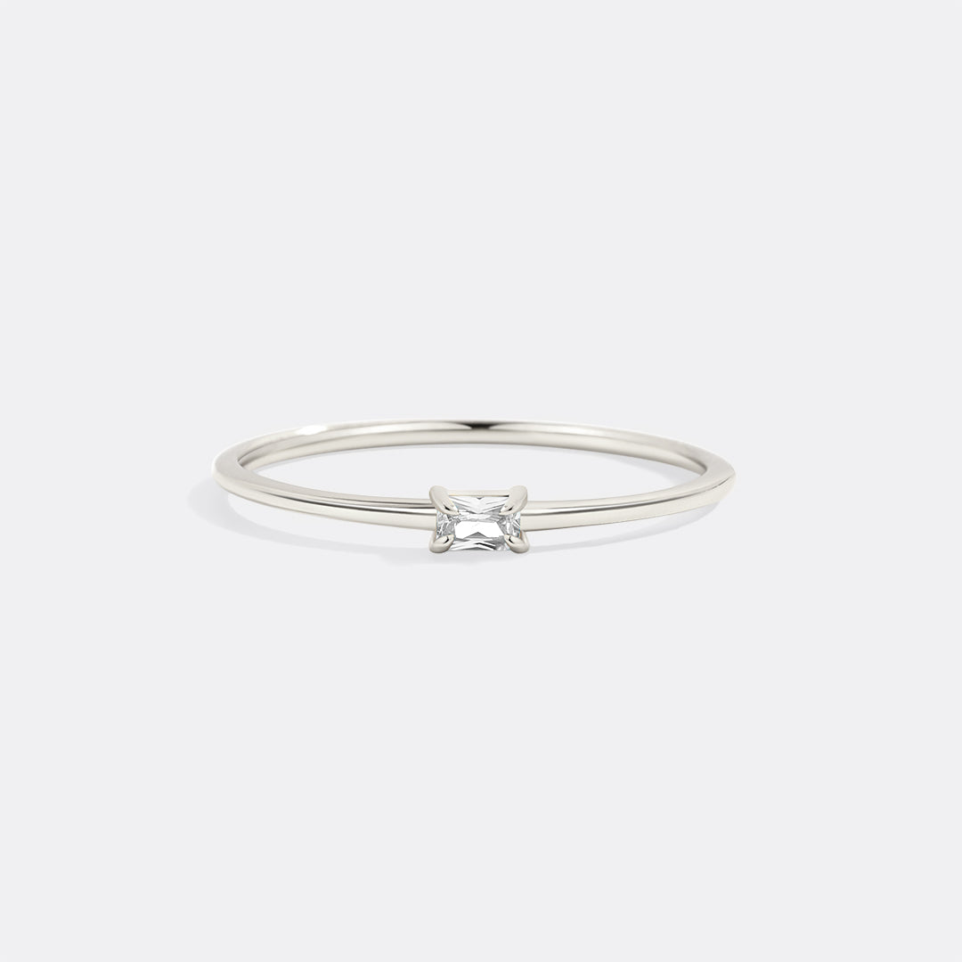 Dainty Baguette Birthstone Stacking Ring - Archie's and Son Jewelry and Repairs