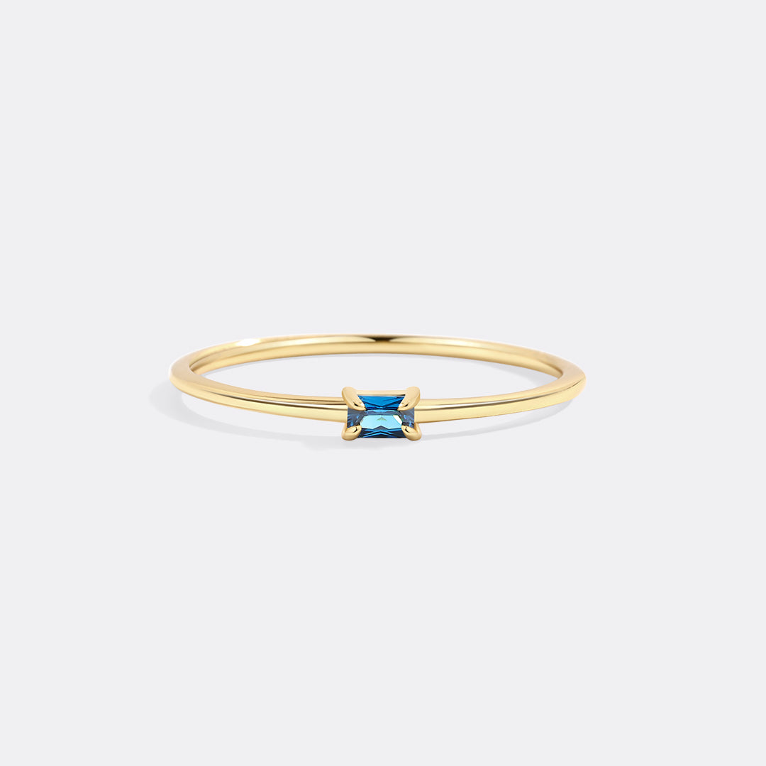 Dainty Baguette Birthstone Stacking Ring - Archie's and Son Jewelry and Repairs
