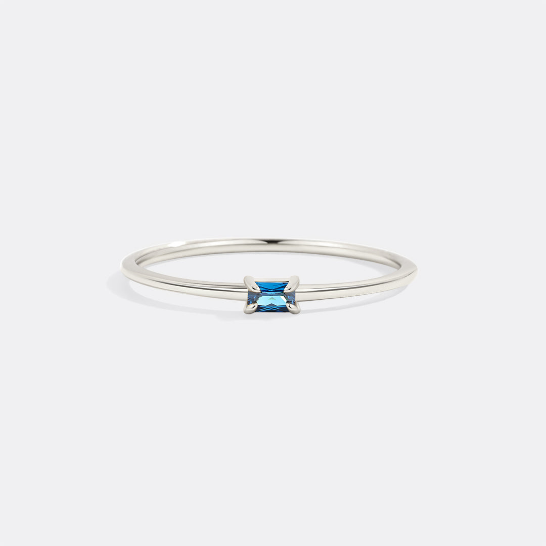 Dainty Baguette Birthstone Stacking Ring - Archie's and Son Jewelry and Repairs