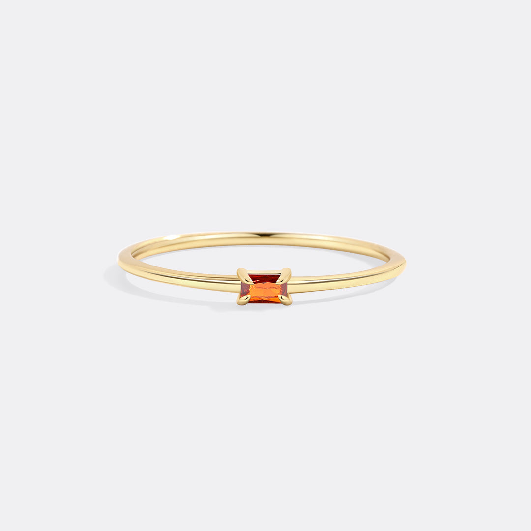 Dainty Baguette Birthstone Stacking Ring - Archie's and Son Jewelry and Repairs