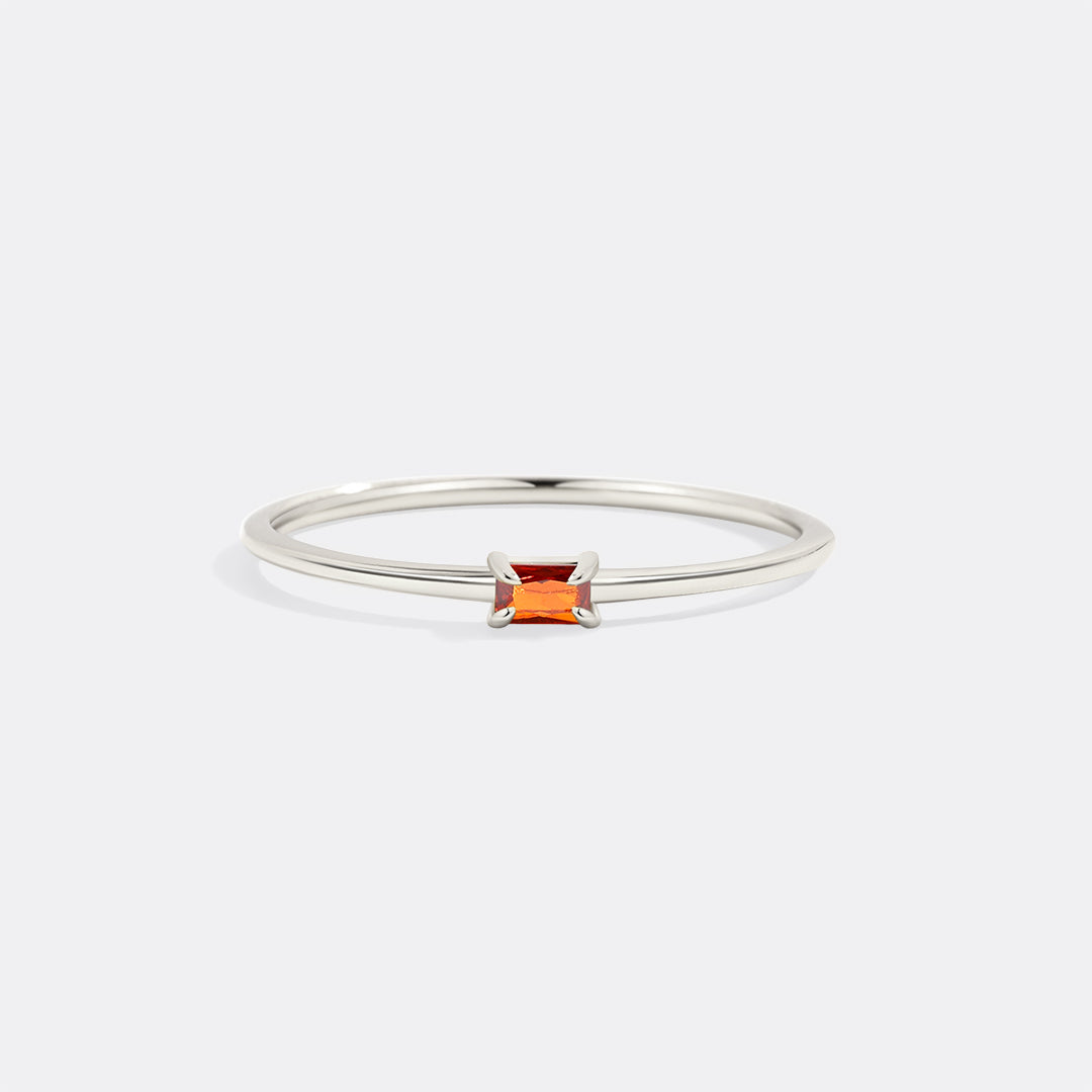 Dainty Baguette Birthstone Stacking Ring - Archie's and Son Jewelry and Repairs