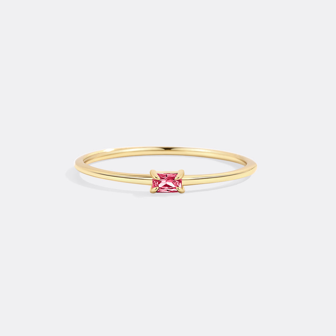 Dainty Baguette Birthstone Stacking Ring - Archie's and Son Jewelry and Repairs