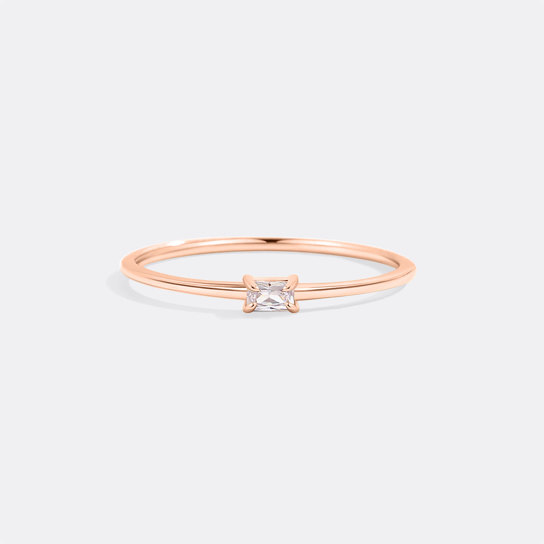 Dainty Baguette Birthstone Stacking Ring - Archie's and Son Jewelry and Repairs