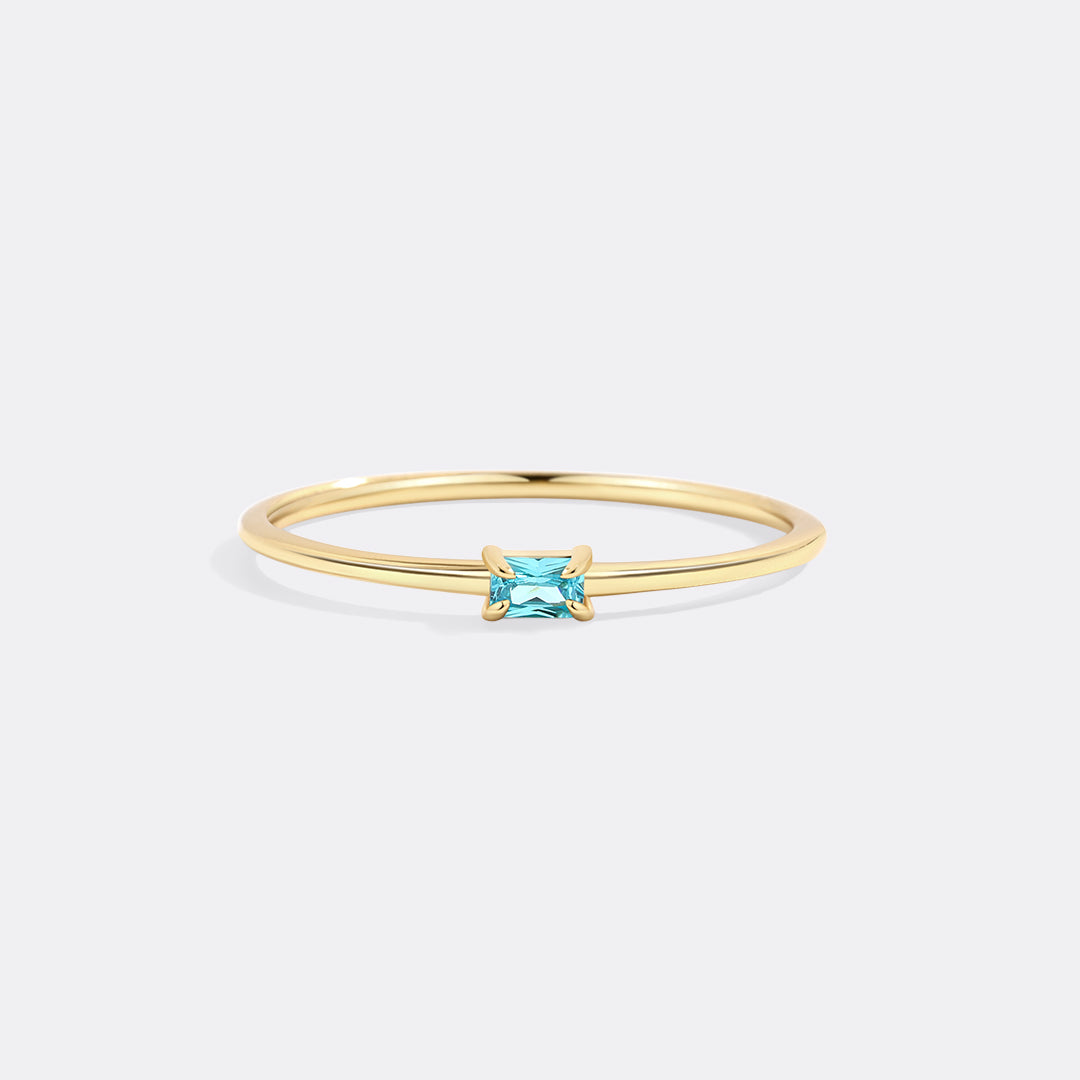 Dainty Baguette Birthstone Stacking Ring - Archie's and Son Jewelry and Repairs