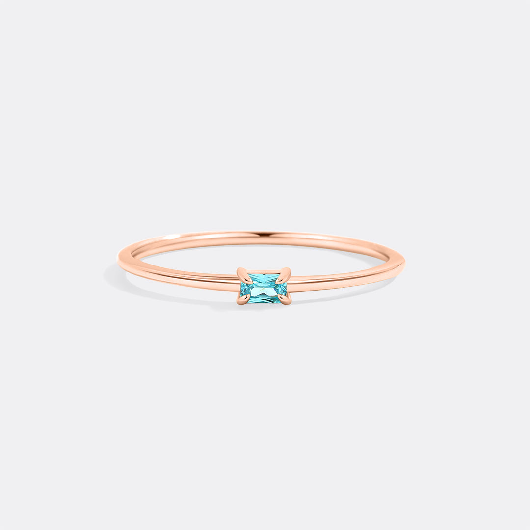 Dainty Baguette Birthstone Stacking Ring - Archie's and Son Jewelry and Repairs