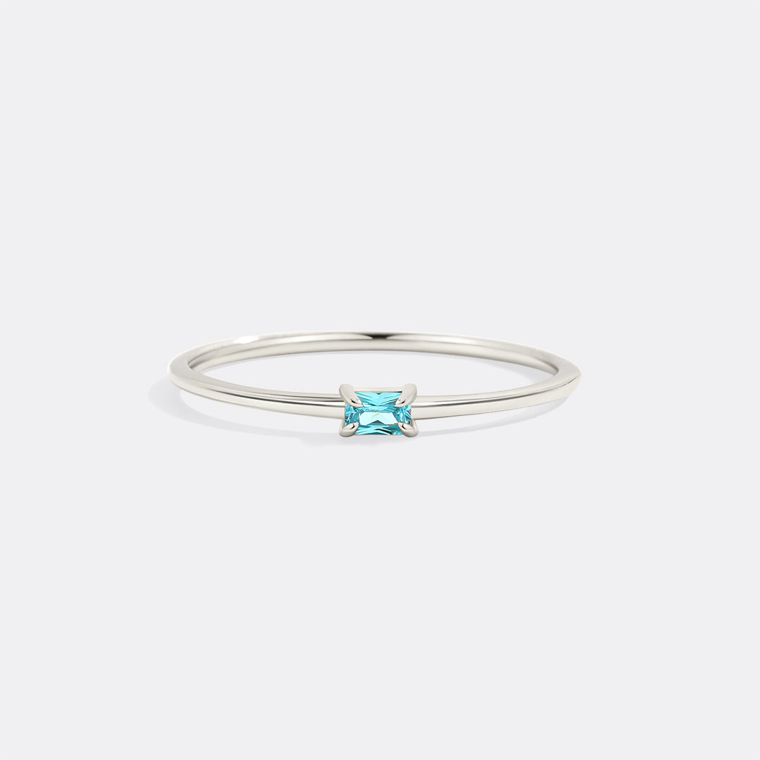 Dainty Baguette Birthstone Stacking Ring - Archie's and Son Jewelry and Repairs