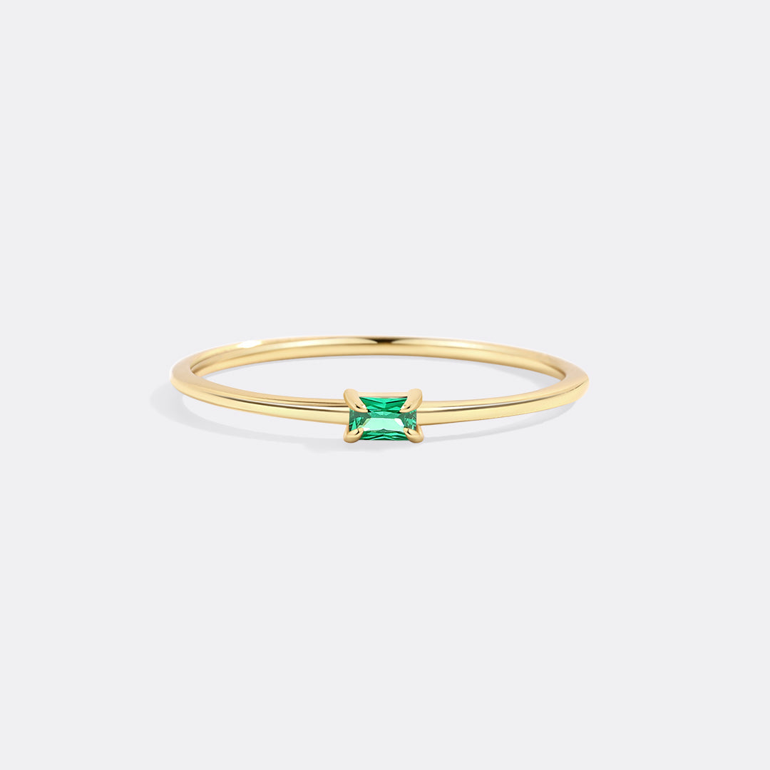 Dainty Baguette Birthstone Stacking Ring - Archie's and Son Jewelry and Repairs