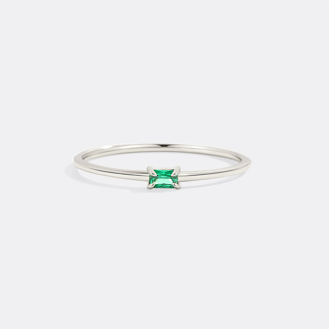 Dainty Baguette Birthstone Stacking Ring - Archie's and Son Jewelry and Repairs