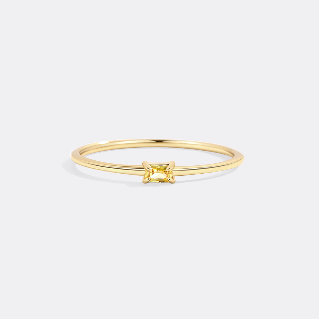 Dainty Baguette Birthstone Stacking Ring - Archie's and Son Jewelry and Repairs