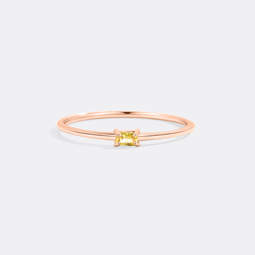 Dainty Baguette Birthstone Stacking Ring - Archie's and Son Jewelry and Repairs