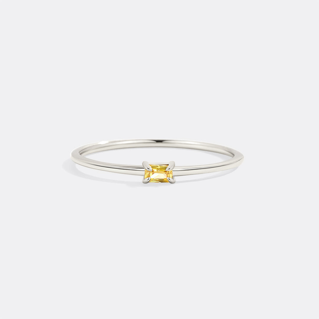 Dainty Baguette Birthstone Stacking Ring - Archie's and Son Jewelry and Repairs