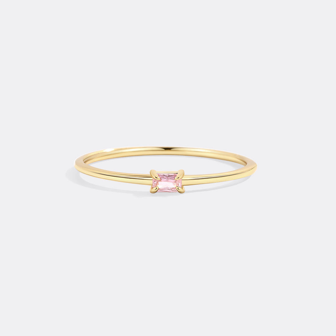 Dainty Baguette Birthstone Stacking Ring - Archie's and Son Jewelry and Repairs