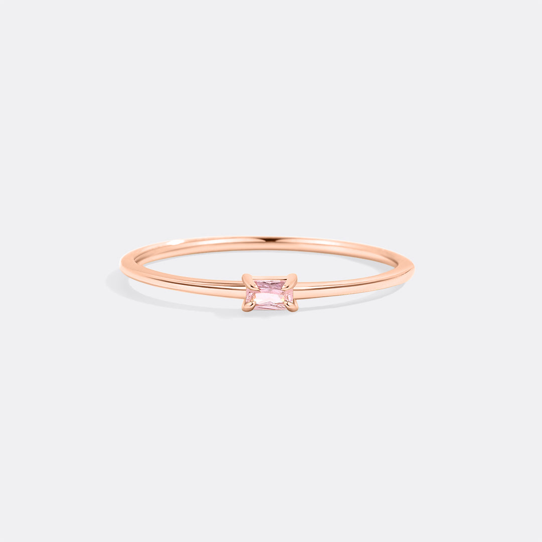 Dainty Baguette Birthstone Stacking Ring - Archie's and Son Jewelry and Repairs