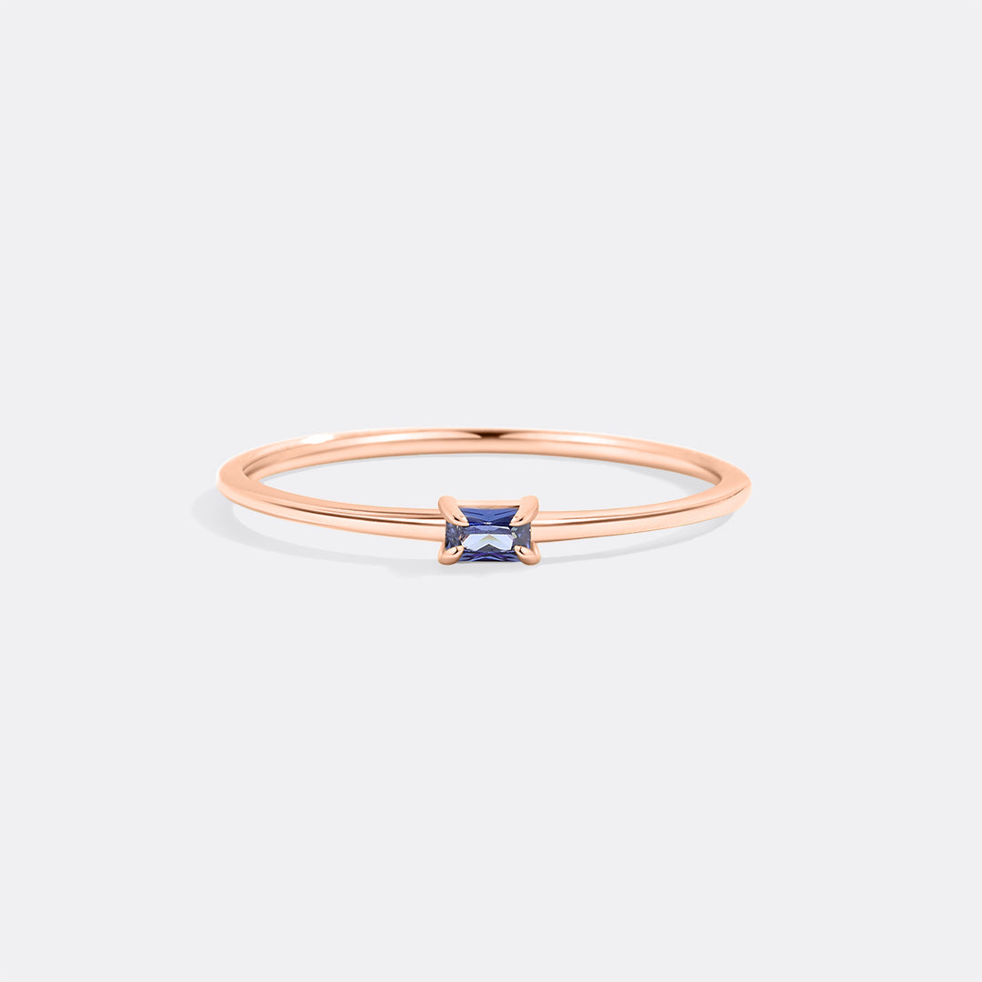 Dainty Baguette Birthstone Stacking Ring - Archie's and Son Jewelry and Repairs