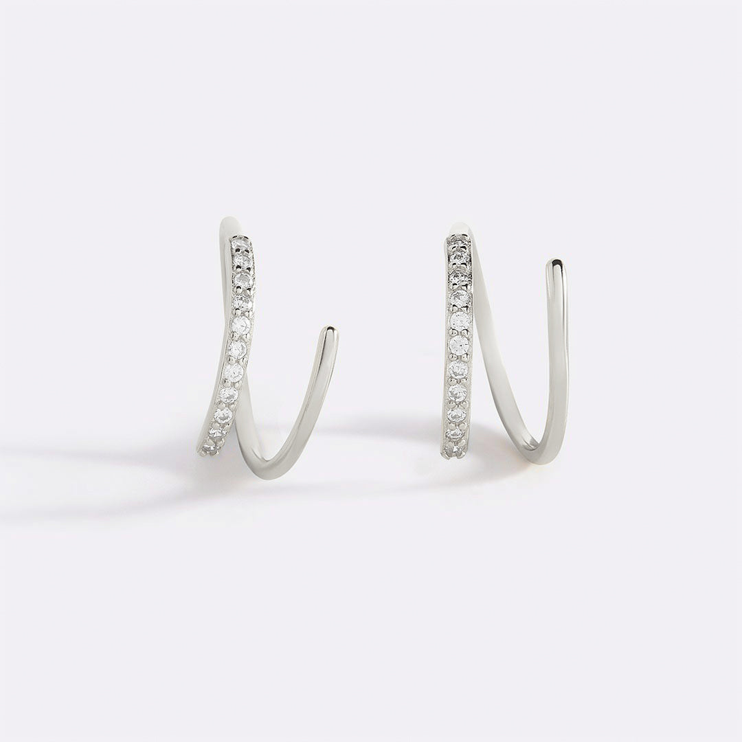 Archie's and Son Jewelry and Repairs Double Loop Huggie Hoop Earrings