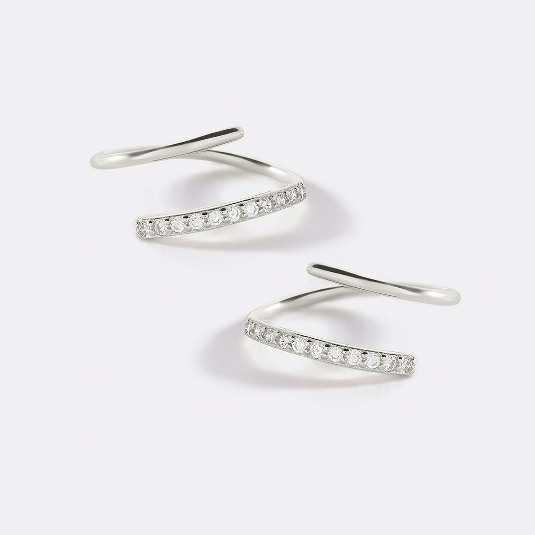 Archie's and Son Jewelry and Repairs Double Loop Huggie Hoop Earrings