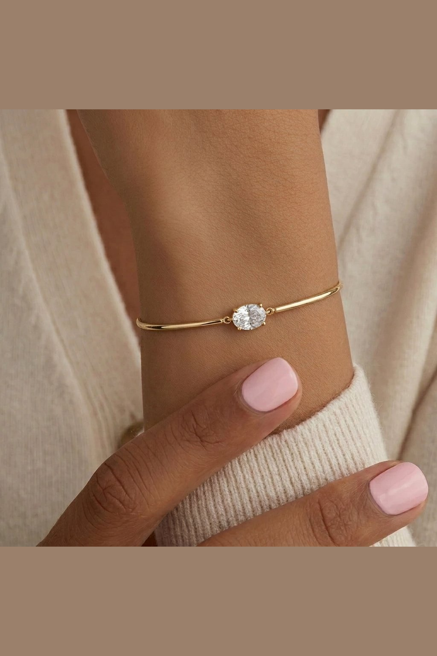 Archie's and Son Jewelry and Repairs Oval Gemstone Cuff Bracelet