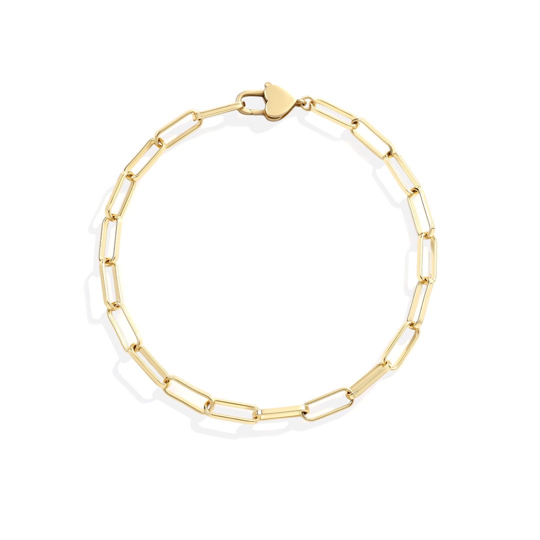 Archie's and Son Jewelry and Repairs gold-plated heart padlock bracelet on delicate chain