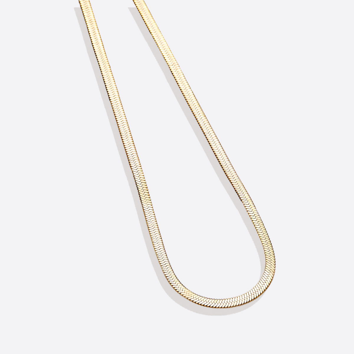 Archie's and Son Jewelry and Repairs Herringbone Gold Chain Necklace - 4mm, 16 Inch