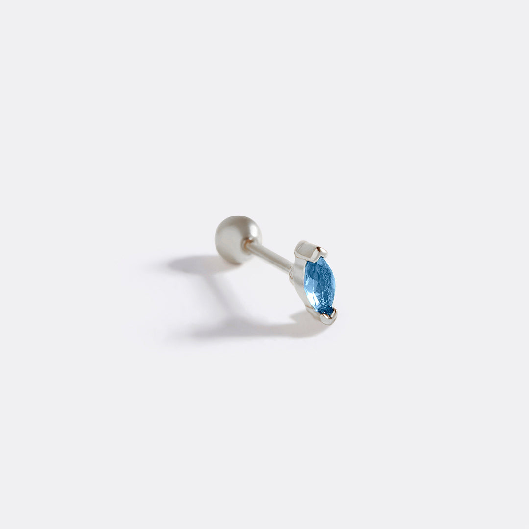 Archie's and Son Jewelry and Repairs Marquis Gemstone Sleeper Stud Earrings - 20g Threaded Ball
