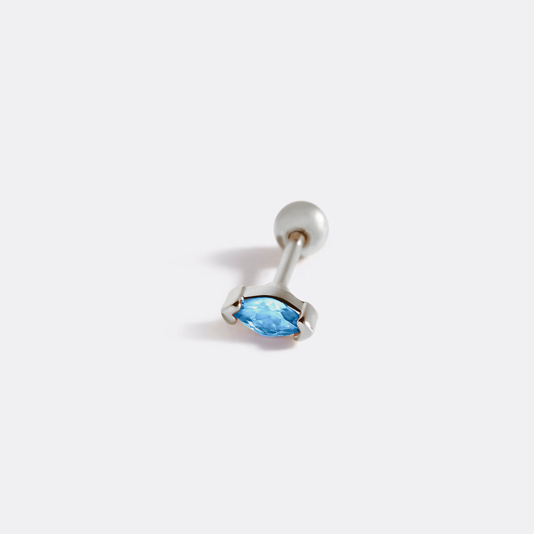Archie's and Son Jewelry and Repairs Marquis Gemstone Sleeper Stud Earrings - 20g Threaded Ball
