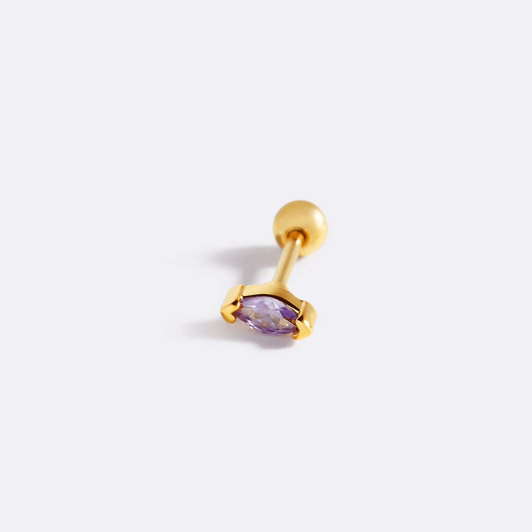 Archie's and Son Jewelry and Repairs Marquis Gemstone Sleeper Stud Earrings - 20g Threaded Ball