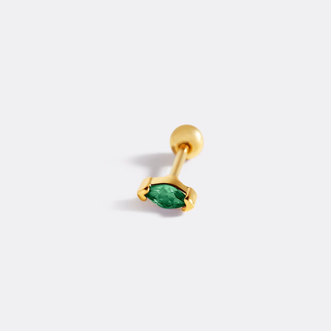 Archie's and Son Jewelry and Repairs Marquis Gemstone Sleeper Stud Earrings - 20g Threaded Ball
