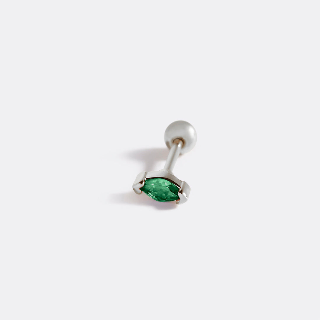 Archie's and Son Jewelry and Repairs Marquis Gemstone Sleeper Stud Earrings - 20g Threaded Ball