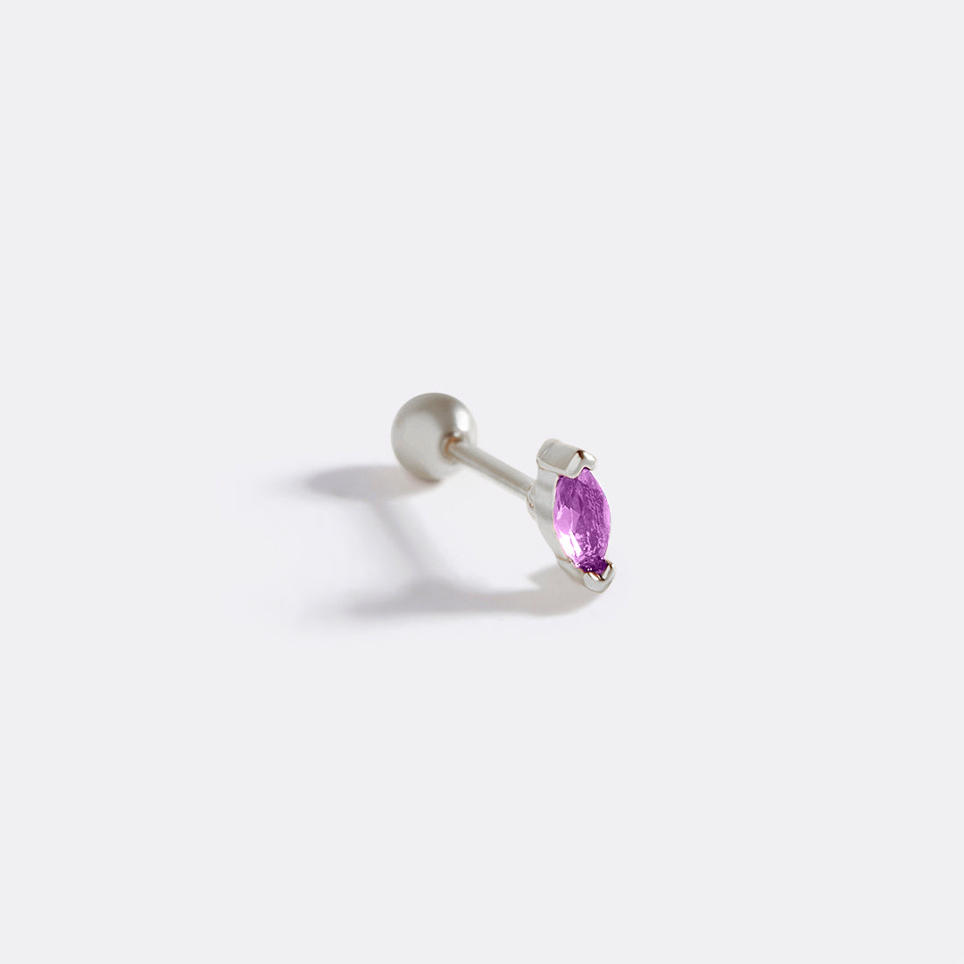 Archie's and Son Jewelry and Repairs Marquis Gemstone Sleeper Stud Earrings - 20g Threaded Ball
