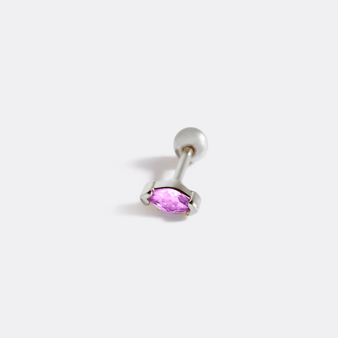 Archie's and Son Jewelry and Repairs Marquis Gemstone Sleeper Stud Earrings - 20g Threaded Ball