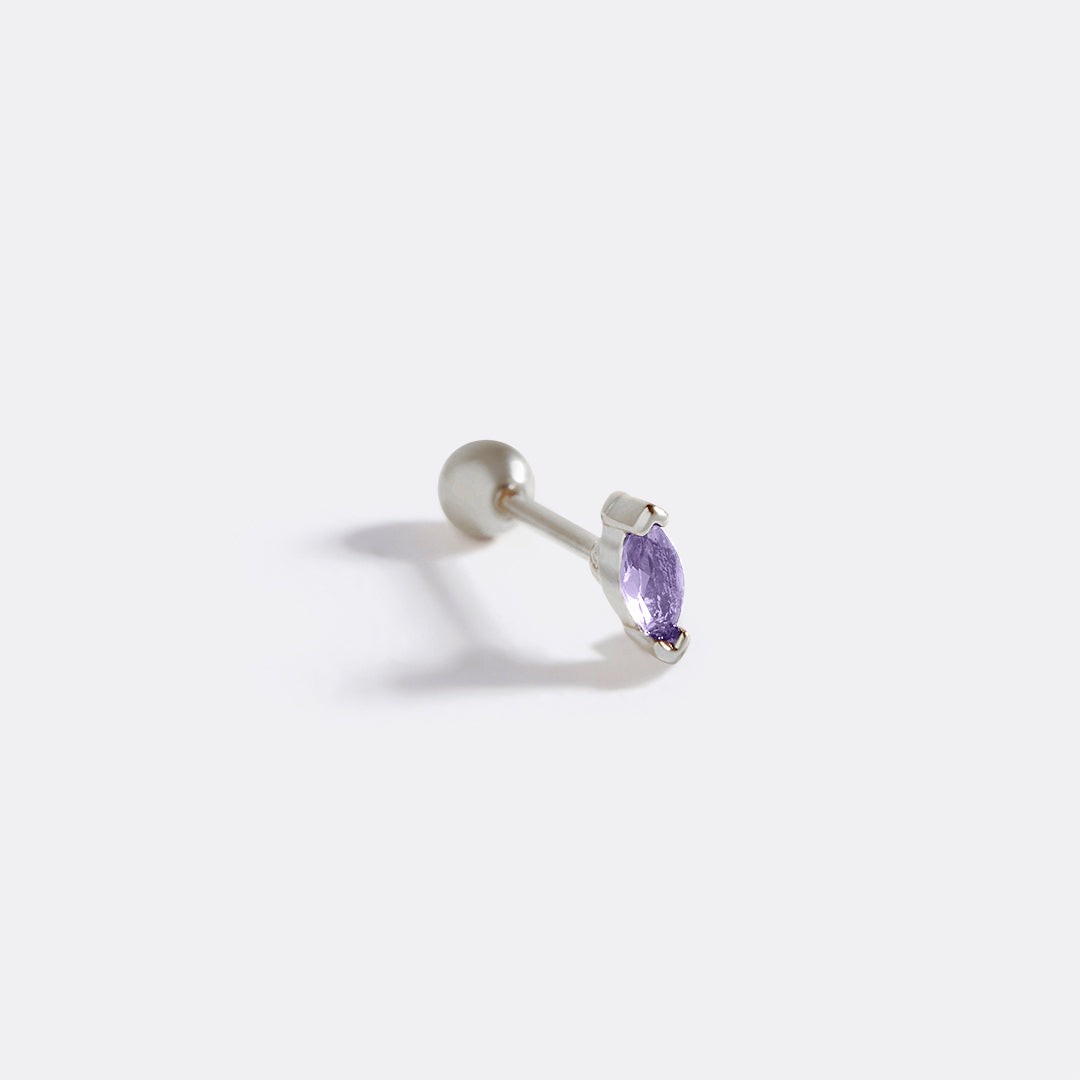 Archie's and Son Jewelry and Repairs Marquis Gemstone Sleeper Stud Earrings - 20g Threaded Ball
