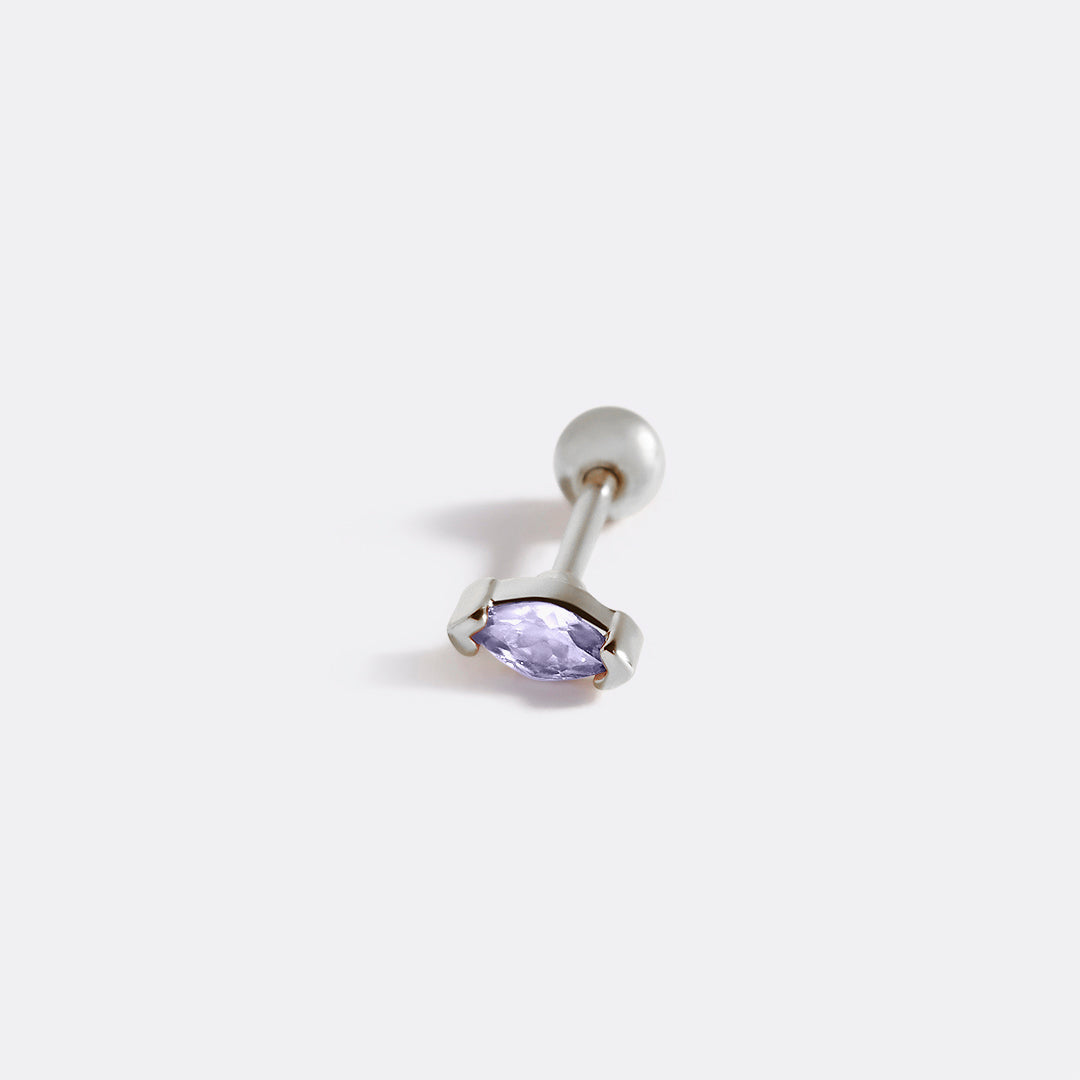 Archie's and Son Jewelry and Repairs Marquis Gemstone Sleeper Stud Earrings - 20g Threaded Ball