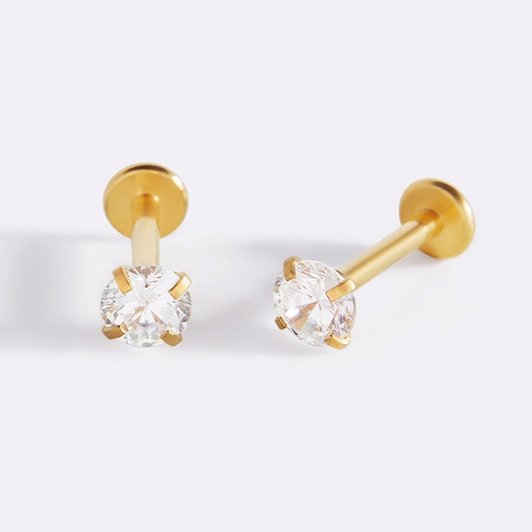 Crystal Sleeper Flatback Studs 18g | Archie's and Son Jewelry and Repairs