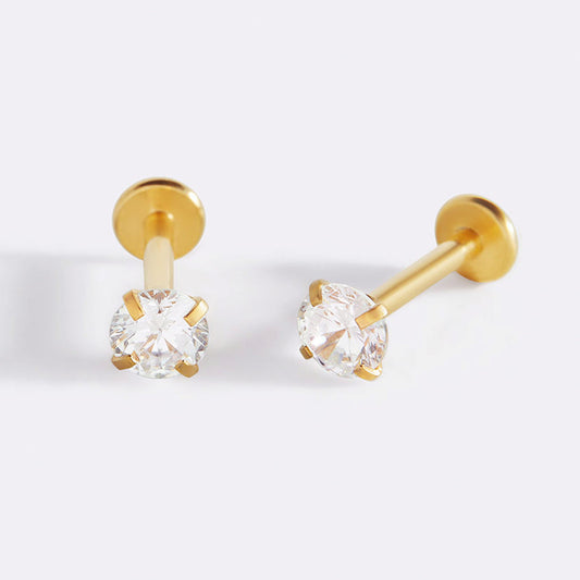 Crystal Sleeper Flatback Studs 18g | Archie's and Son Jewelry and Repairs