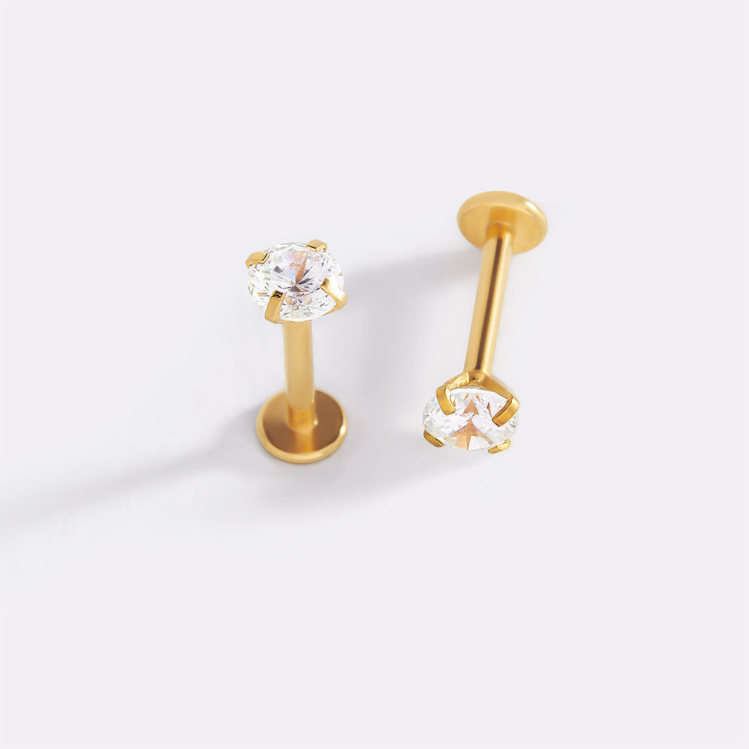 Crystal Sleeper Flatback Studs 18g | Archie's and Son Jewelry and Repairs