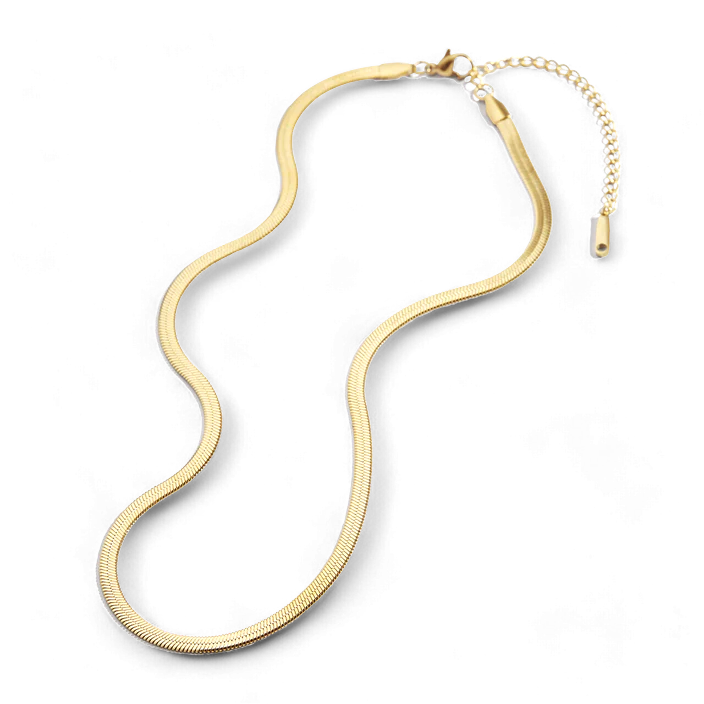 Archie's and Son Jewelry and Repairs herringbone gold chain necklace with 4mm links and 16 inch length
