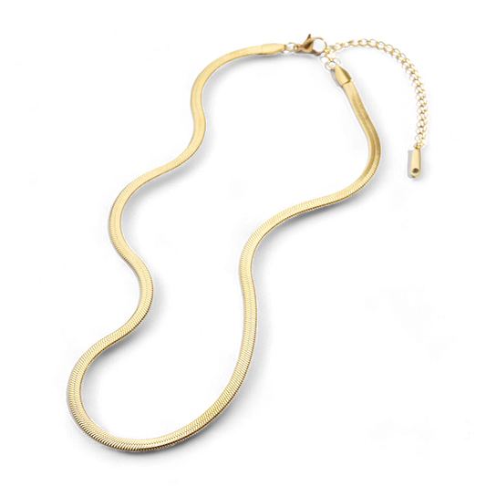 Archie's and Son Jewelry and Repairs herringbone gold chain necklace with 4mm links and 16 inch length