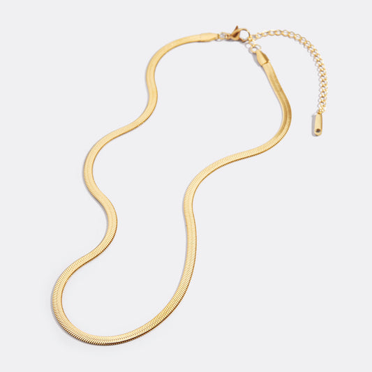 Archie's and Son Jewelry and Repairs Herringbone Gold Chain Necklace - 4mm, 16 Inch