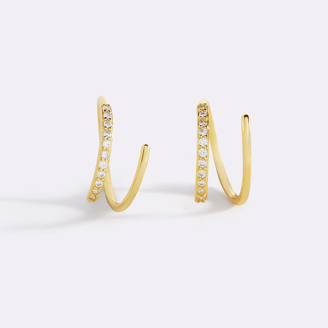 Archie's and Son Jewelry and Repairs Double Loop Huggie Hoop Earrings