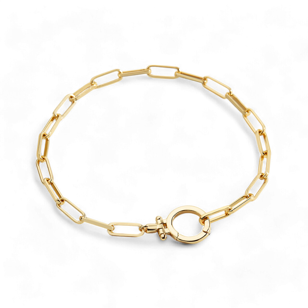 Archie's and Son Jewelry and Repairs Mint Paperclip Chain Bracelet with Hinge Closure